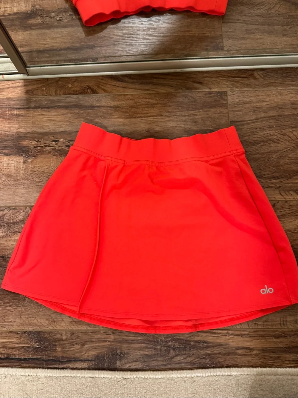 ALO Yoga Red Skirt and Top Set